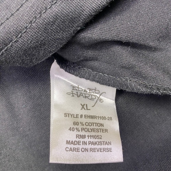 Ed Hardy Mens Skull Explosion Graphic T-Shirt Black XL EHMR1100-28 NWT - Picture 6 of 8